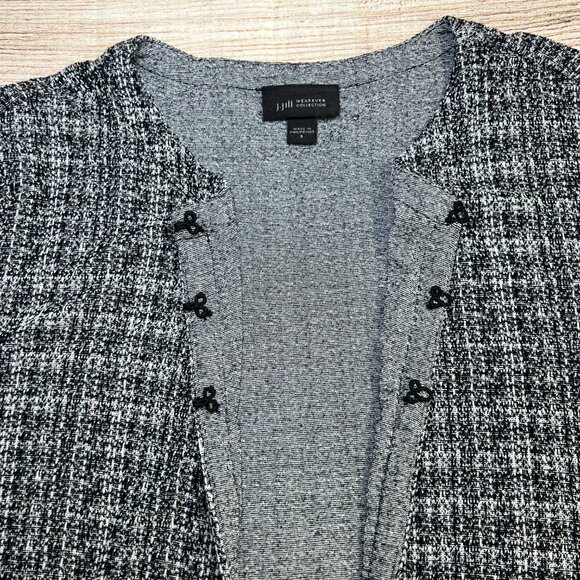 J.Jill Wearever Collection Black White Tweed Open Front Cardigan Size Small - Picture 9 of 14